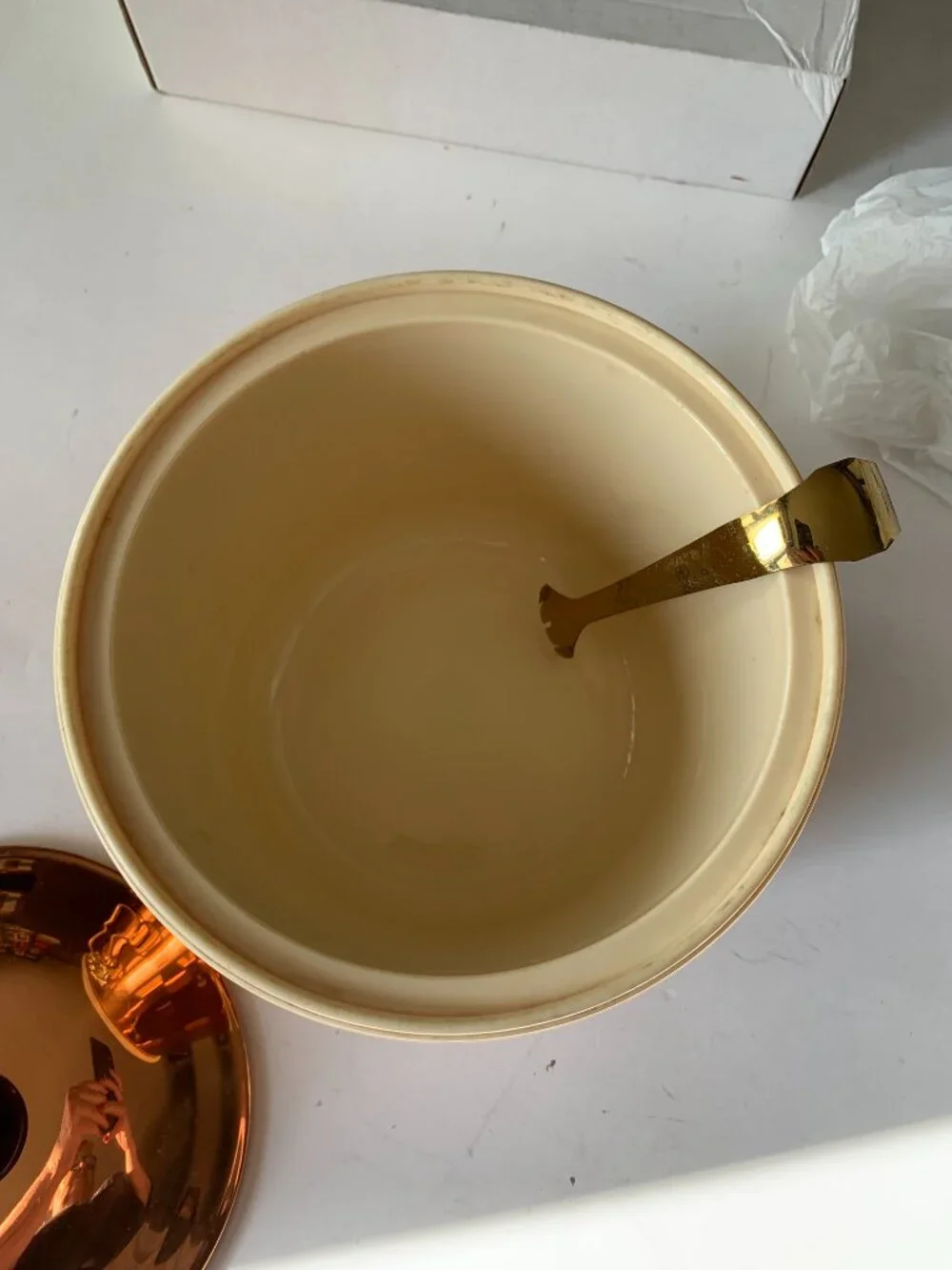Vintage Coppercraft Guild Copper Ice Bucket w/Lid Brass Lion Head Handles USA
